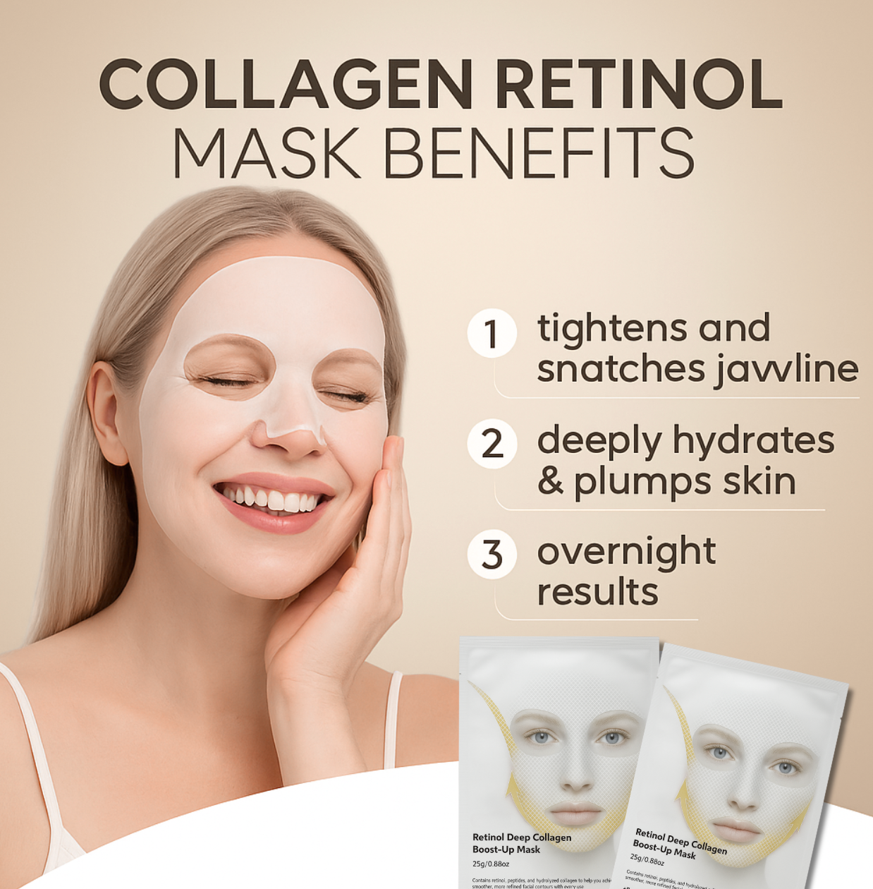 Retinol &amp; Collagen Deep Mask (4x Pcs)